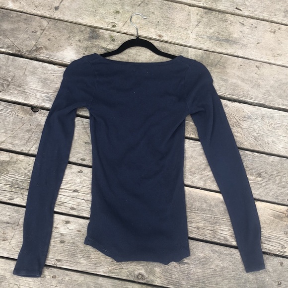 Navy blue, button down, long-sleeved shirt. New condition. No stains or rips. - Picture 2 of 2